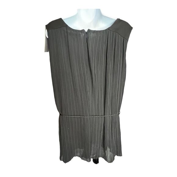 Jennifer Lopez Top Womens 1X Black Tassel Wrap-Around Tie Sleeveless Pleated NWT - Picture 3 of 11